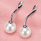 Double Pearl Ear Jacket Earrings for Women, Front Back Statement Studs, Everyday Office Wedding Party Jewelry