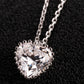 Heart Jewelry Set for Women, Faceted Heart Pendant Necklace and Matching Stud Earrings, Daily Wear Accessories