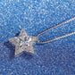 Star Jewelry Set for Women, Sterling Silver Five Point Star Pendant Necklace and Matching Stud Earrings, Daily Fashion