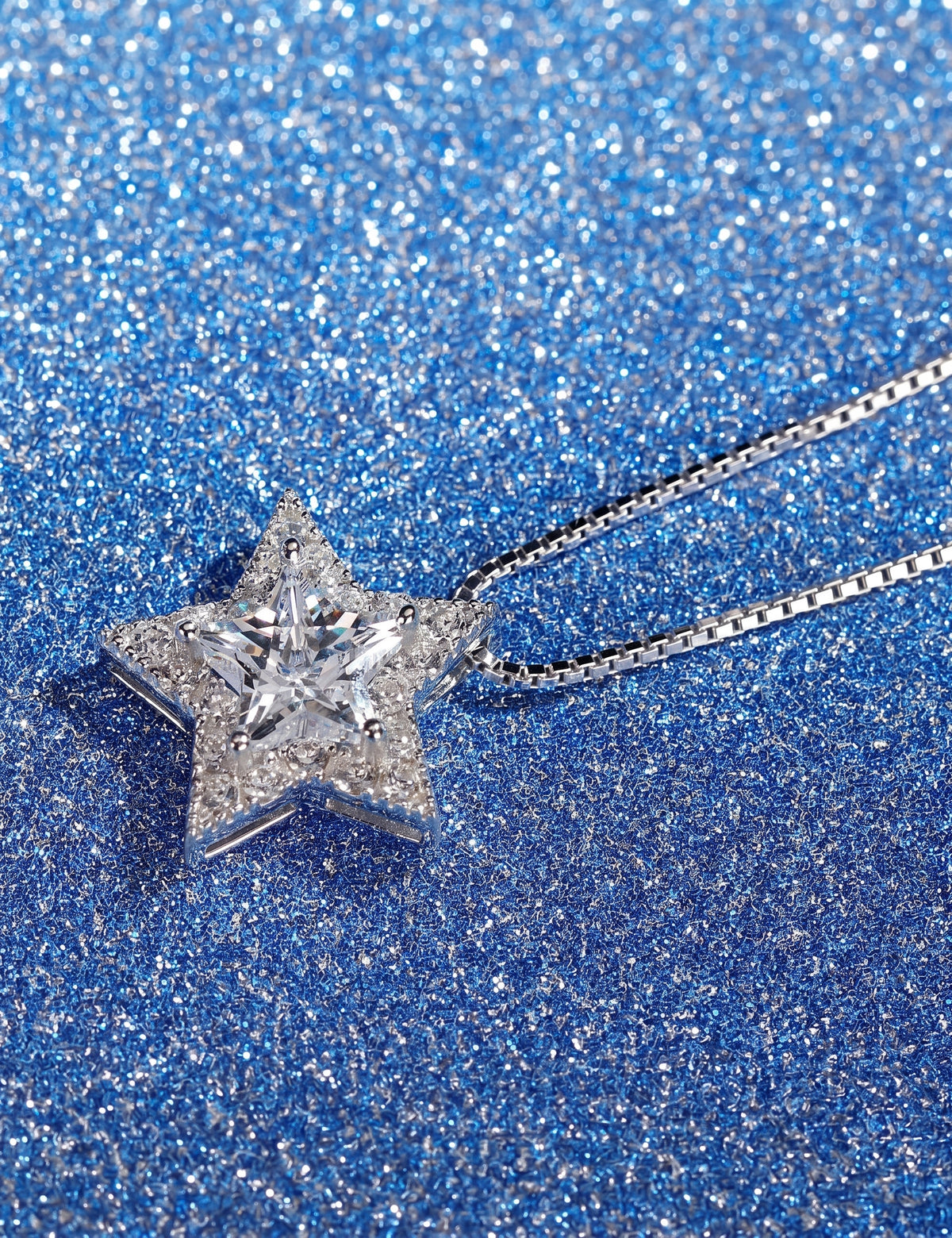 Star Jewelry Set for Women, Sterling Silver Five Point Star Pendant Necklace and Matching Stud Earrings, Daily Fashion