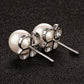 Freshwater Pearl Flower Stud Earrings for Women, Floral Statement Studs, Everyday Office Wedding Party Jewelry