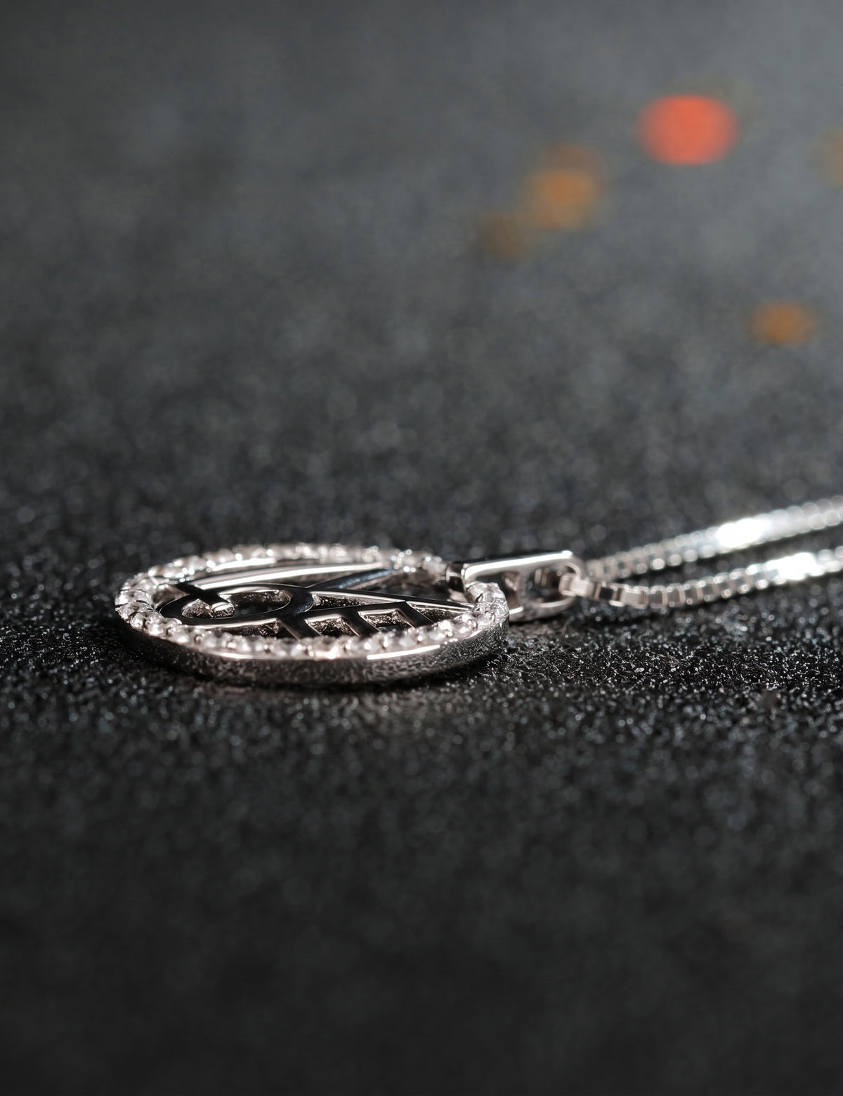 Love Necklace for Women, Round LOVE Letter Pendant with Pave Circle Frame, Openwork Design, Everyday Fashion Jewelry
