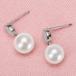 Freshwater Pearl Drop Earrings for Women, Geometric Statement Stud Earrings, Wedding Office Party Jewelry