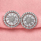 Round Cluster Stud Earrings for Women, Geometric Halo Statement Studs, Everyday Office Wedding Party Jewelry
