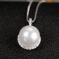 Freshwater Pearl Necklace, 925 Sterling Silver Pearl Pendant Jewelry with Silver Chain, Round Pearl Necklace for Women
