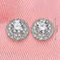 Round Halo Stud Earrings for Women, Geometric Statement Studs, Everyday Office Wedding Party Jewelry