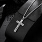 Cross Necklace for Men Women, Stainless Steel Crucifix Cross with Curb Chain Wheat Chain, Religious Faith Jewelry, Gift for Family
