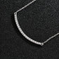 925 Sterling Silver Curved Bar Necklace, Minimalist Silver Pendant Jewelry with Chain, Dainty Modern Necklace for Women