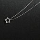 Star Pendant Necklace for Women, Open Five Point Star Design with Faceted Accents, Minimalist Celestial Jewelry
