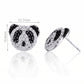 Panda Necklace and Earrings Set, Black and White Panda Jewelry Set, Stud Earrings and Pendant Necklace for Women