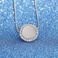 Round Pendant Necklace for Women, Textured Disc with Halo Detail, Minimalist Circle Jewelry for Everyday Styling