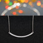 925 Sterling Silver Curved Bar Necklace, Minimalist Silver Pendant Jewelry with Chain, Dainty Modern Necklace for Women