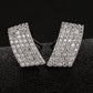 Rectangle Stud Earrings for Women, Curved Geometric Pavé Style Statement Studs, Everyday Office Party Jewelry
