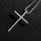 Cross Necklace for Women, Minimalist Latin Cross Pendant with Pave Stone Accents, Classic Everyday Faith Jewelry