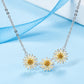 925 Sterling Silver Flower Necklace, Floral Pendant Jewelry with Three Bloom Design, Women Silver Pendant Necklace for Daily Wear