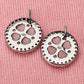 Round Halo Stud Earrings for Women, Cabochon Geometric Statement Studs, Everyday Office Wedding Party Jewelry