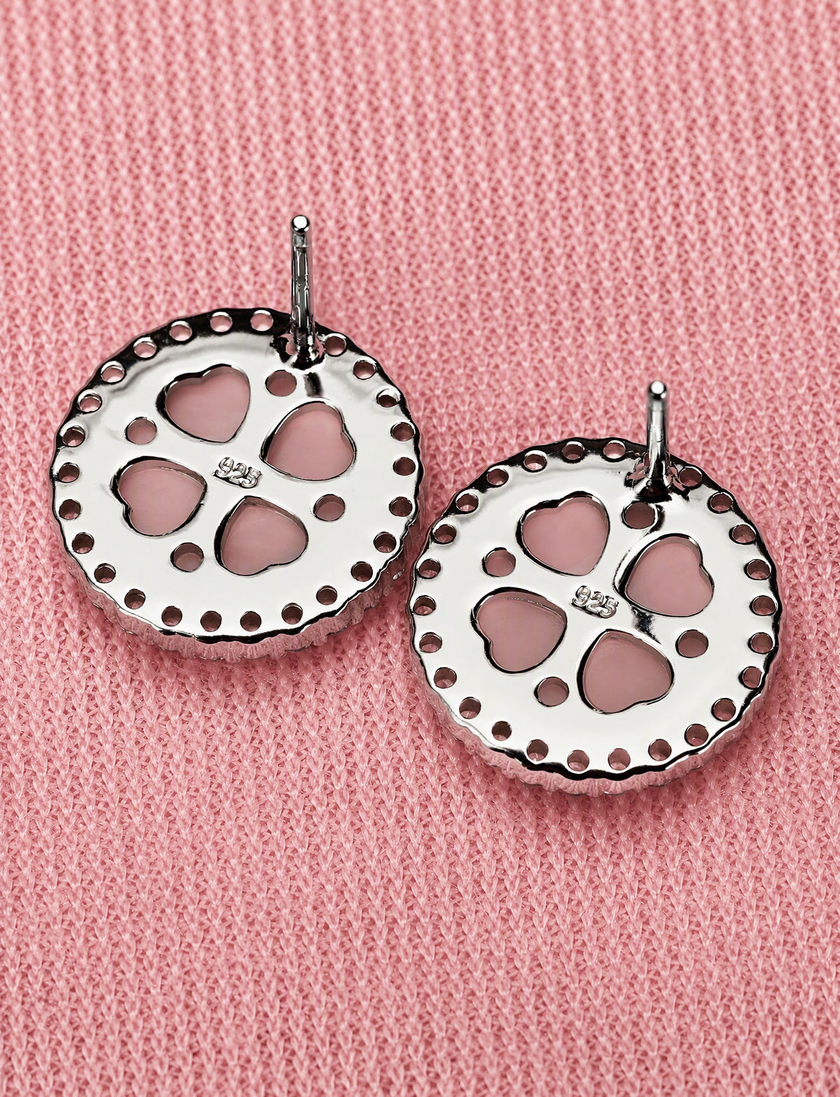 Round Halo Stud Earrings for Women, Cabochon Geometric Statement Studs, Everyday Office Wedding Party Jewelry