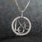 Love Necklace for Women, Round LOVE Letter Pendant with Pave Circle Frame, Openwork Design, Everyday Fashion Jewelry
