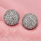 Pavé Ball Stud Earrings for Women, Round Domed Geometric Statement Studs, Everyday Office Party Jewelry