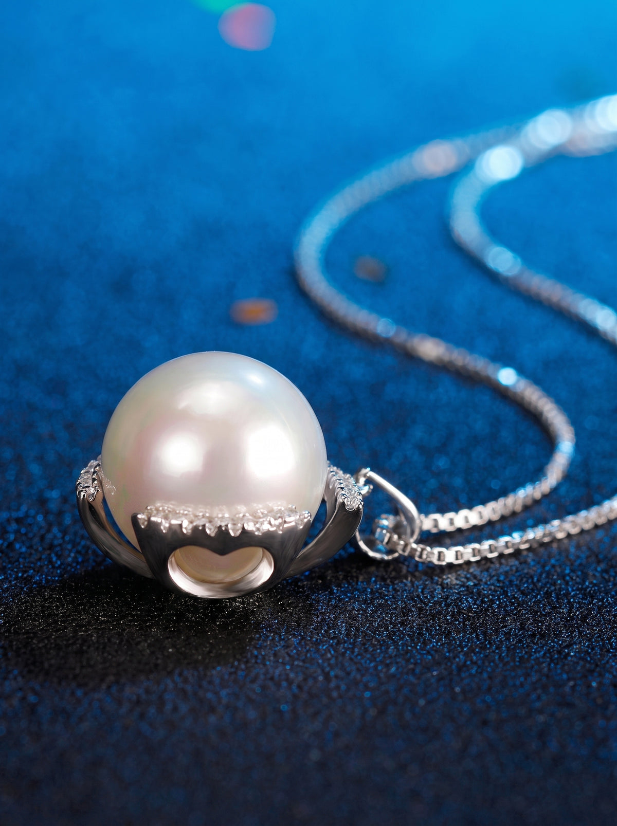 Freshwater Pearl Necklace for Women, S925 Sterling Silver Pearl Pendant Jewelry with Silver Chain