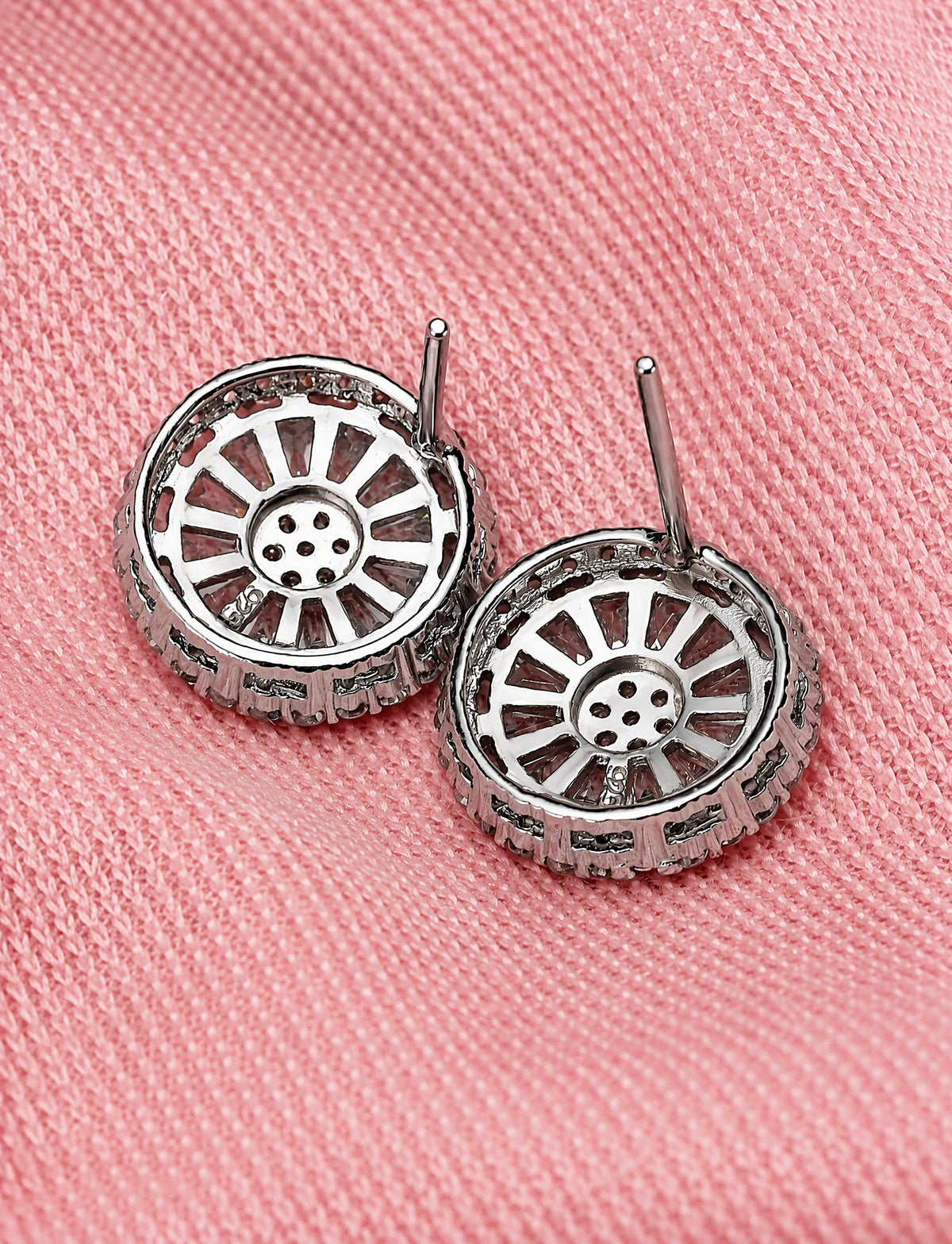 Round Cluster Stud Earrings for Women, Geometric Halo Statement Studs, Everyday Office Wedding Party Jewelry