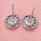 Round Halo Stud Earrings for Women, Geometric Statement Studs, Everyday Office Wedding Party Jewelry