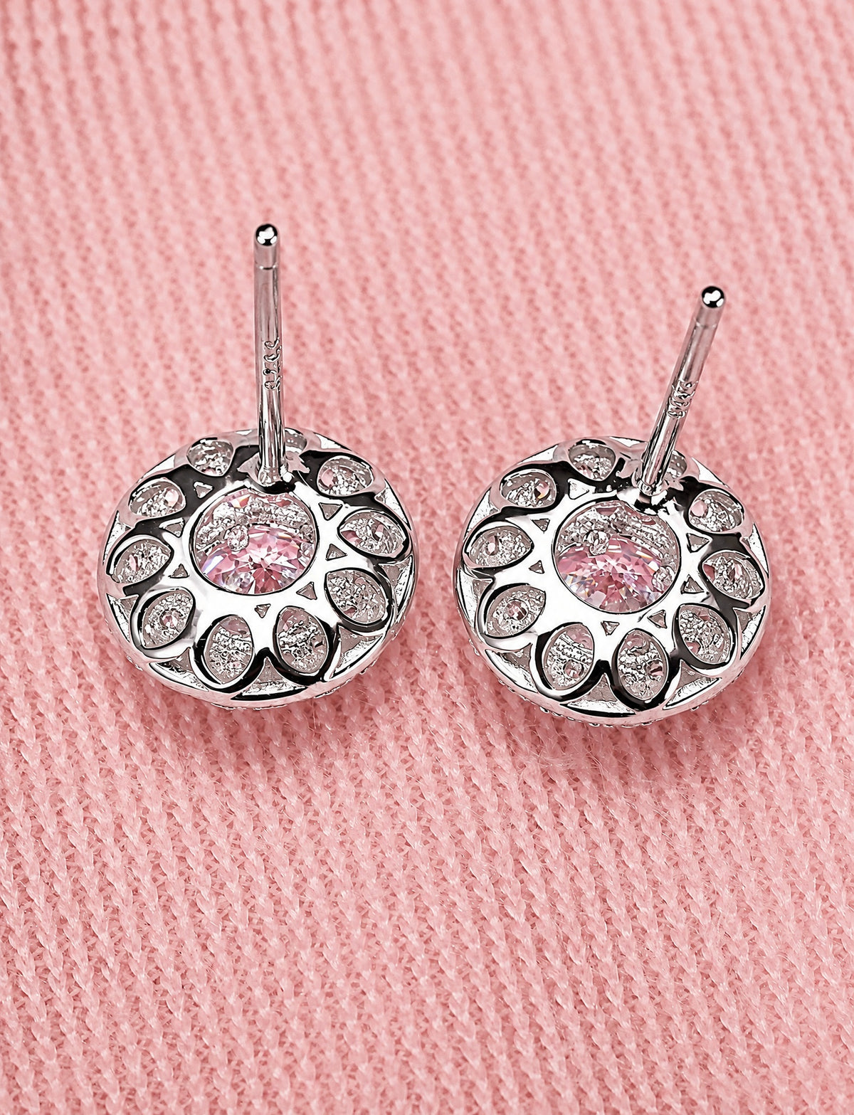 Round Halo Stud Earrings for Women, Geometric Statement Studs, Everyday Office Wedding Party Jewelry