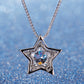 Star Jewelry Set for Women, Sterling Silver Five Point Star Pendant Necklace and Matching Stud Earrings, Daily Fashion
