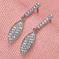 Marquise Drop Earrings for Women, Geometric Pavé Style Dangle Stud Earrings, Wedding Office Party Jewelry