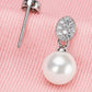 Freshwater Pearl Drop Earrings for Women, Geometric Statement Stud Earrings, Wedding Office Party Jewelry