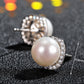 Pearl Halo Stud Earrings for Women, Square Geometric Statement Studs, Everyday Office Wedding Party Jewelry