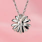 Daisy Flower Pendant Necklace for Women, Layered Petal Design with Round Center, Botanical Jewelry for Everyday Outfits