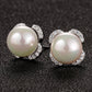 Freshwater Pearl Flower Stud Earrings for Women, Floral Statement Studs, Everyday Office Wedding Party Jewelry
