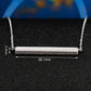 Horizontal Bar Necklace for Women, Textured Straight Line Pendant with Fine Chain, Minimalist Jewelry for Everyday Style