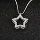 Star Pendant Necklace for Women, Open Five Point Star Design with Faceted Accents, Minimalist Celestial Jewelry