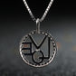 Love Necklace for Women, Round LOVE Letter Pendant with Pave Circle Frame, Openwork Design, Everyday Fashion Jewelry