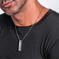 Cross Necklace for Men Women, Stainless Steel Textured Bar Design with Wheat Chain, Religious Faith Jewelry Gift