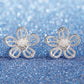 Flower Jewelry Set for Women, Five Petal Openwork Floral Pendant Necklace and Matching Stud Earrings, Daily Accessories