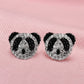Panda Necklace and Earrings Set, Black and White Panda Jewelry Set, Stud Earrings and Pendant Necklace for Women