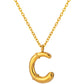 Initial Necklace for Women, Bubble Letter Pendant Necklace, Alphabet Charm Necklace, A to Z Personalized Jewelry