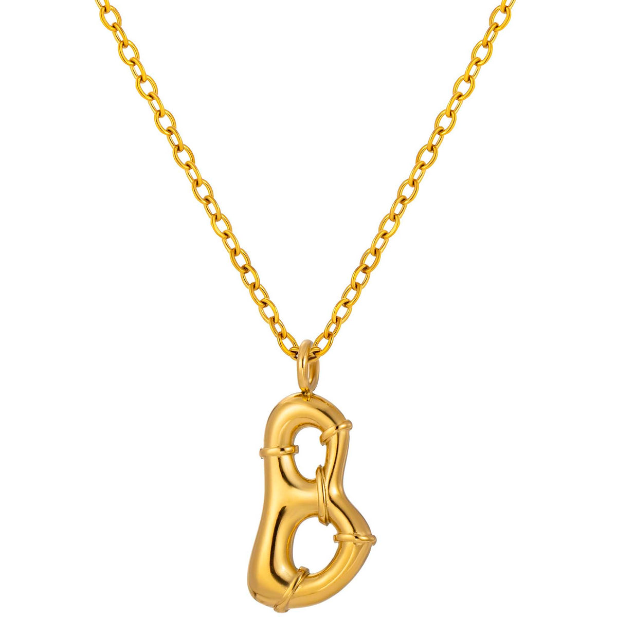 Initial Necklace for Women, Bubble Letter Pendant Necklace, Alphabet Charm Necklace, A to Z Personalized Jewelry