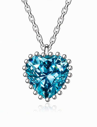 Heart Pendant Necklace for Women, Faceted Heart Center with Beaded Edge, Dainty Romantic Jewelry for Everyday Style
