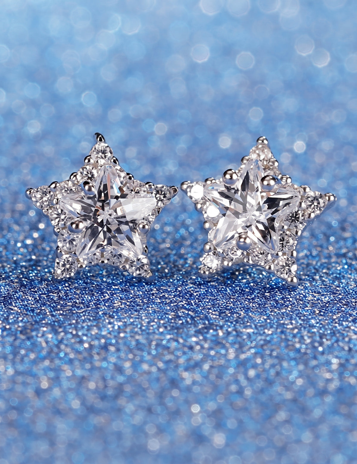 Star Jewelry Set for Women, Sterling Silver Five Point Star Pendant Necklace and Matching Stud Earrings, Daily Fashion