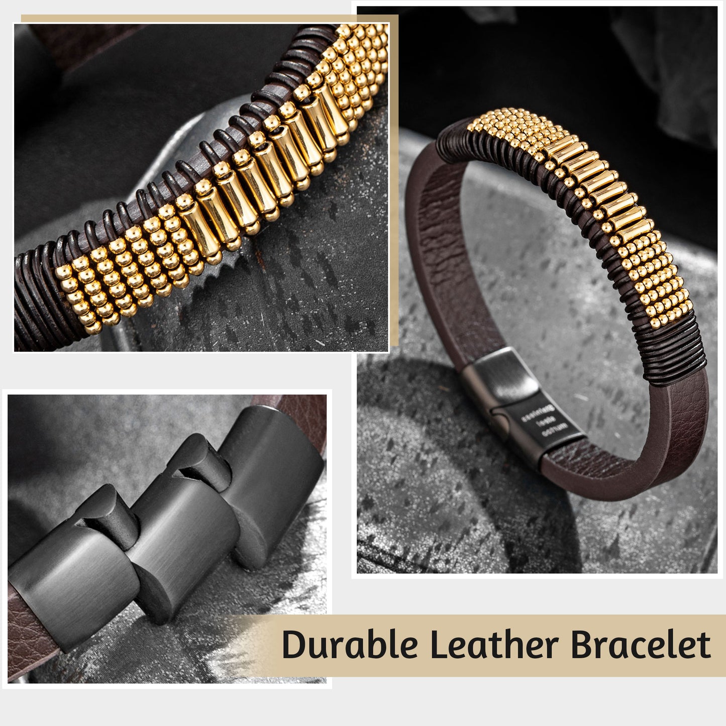 Leather And steel Bracelet B00651