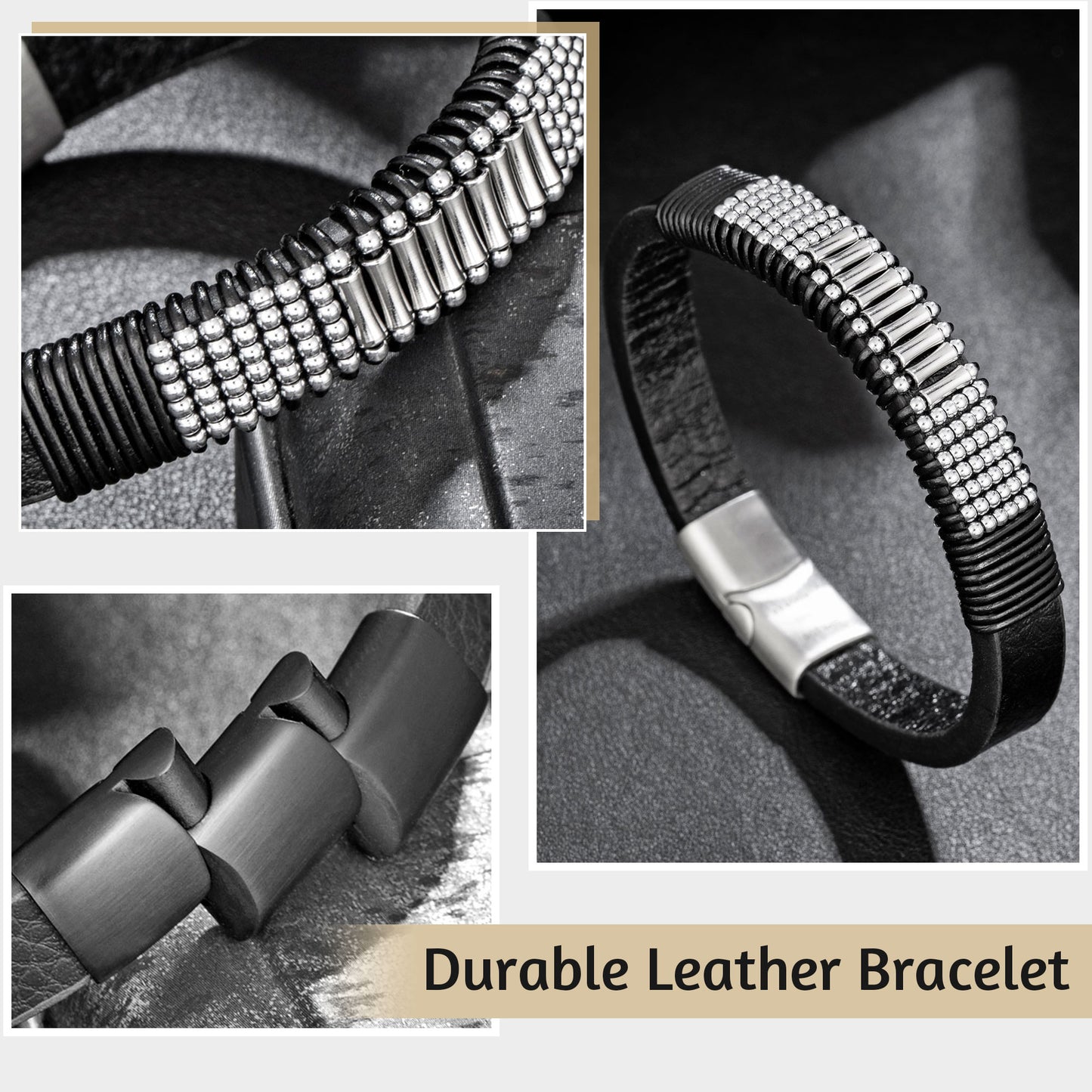 Leather And steel Bracelet B00648