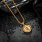 Antique Gold Rose Pendant Necklace Twisted Rope Chain N01560