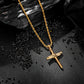 Antique Gold Nail Cross Necklace Twisted Rope Chain N01632