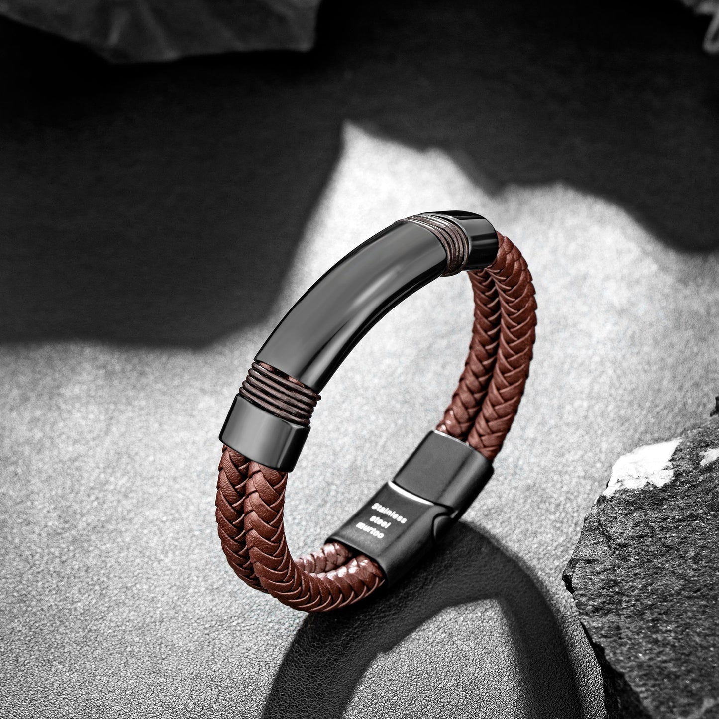 Leather and Steel Bracelet B00643