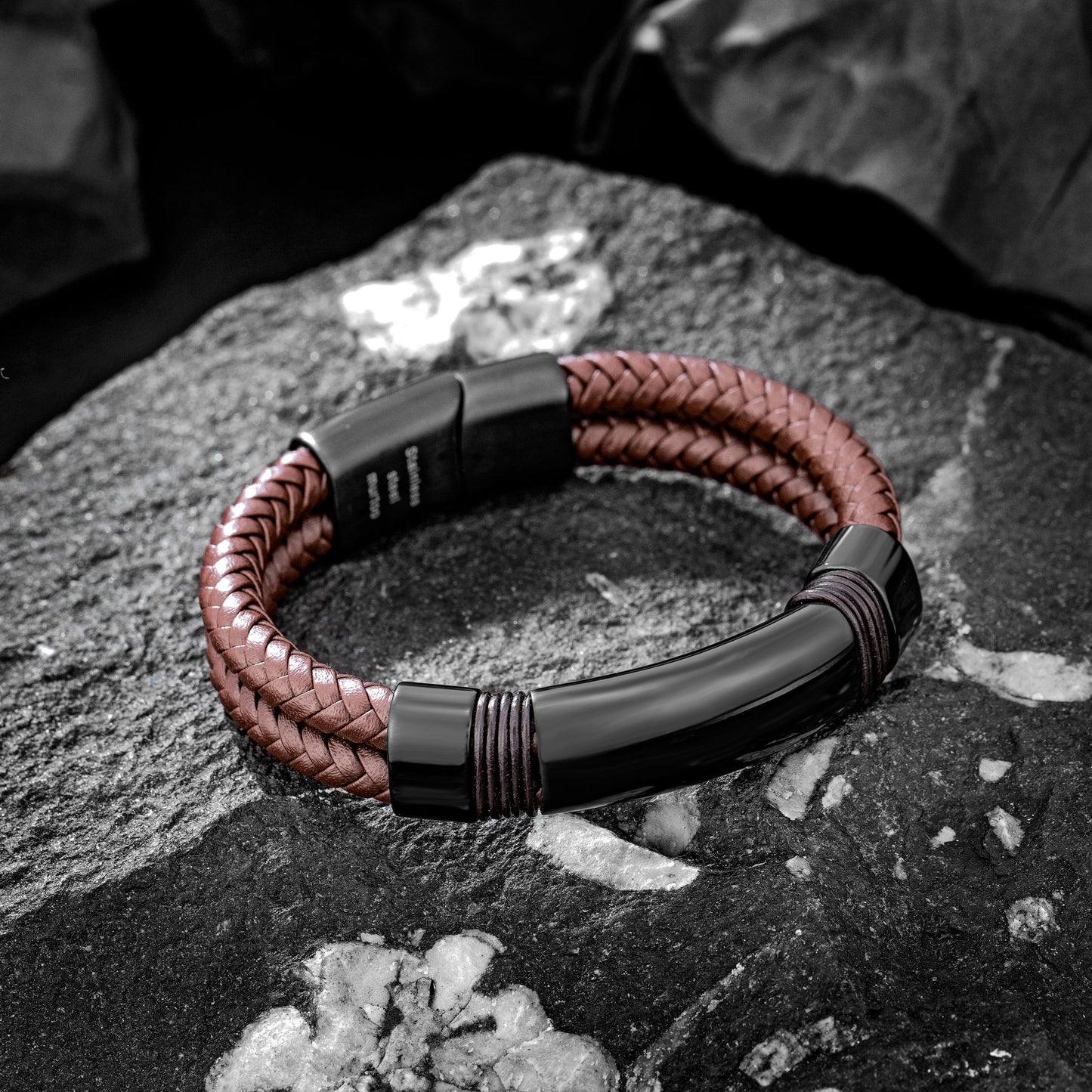 Leather and Steel Bracelet B00643
