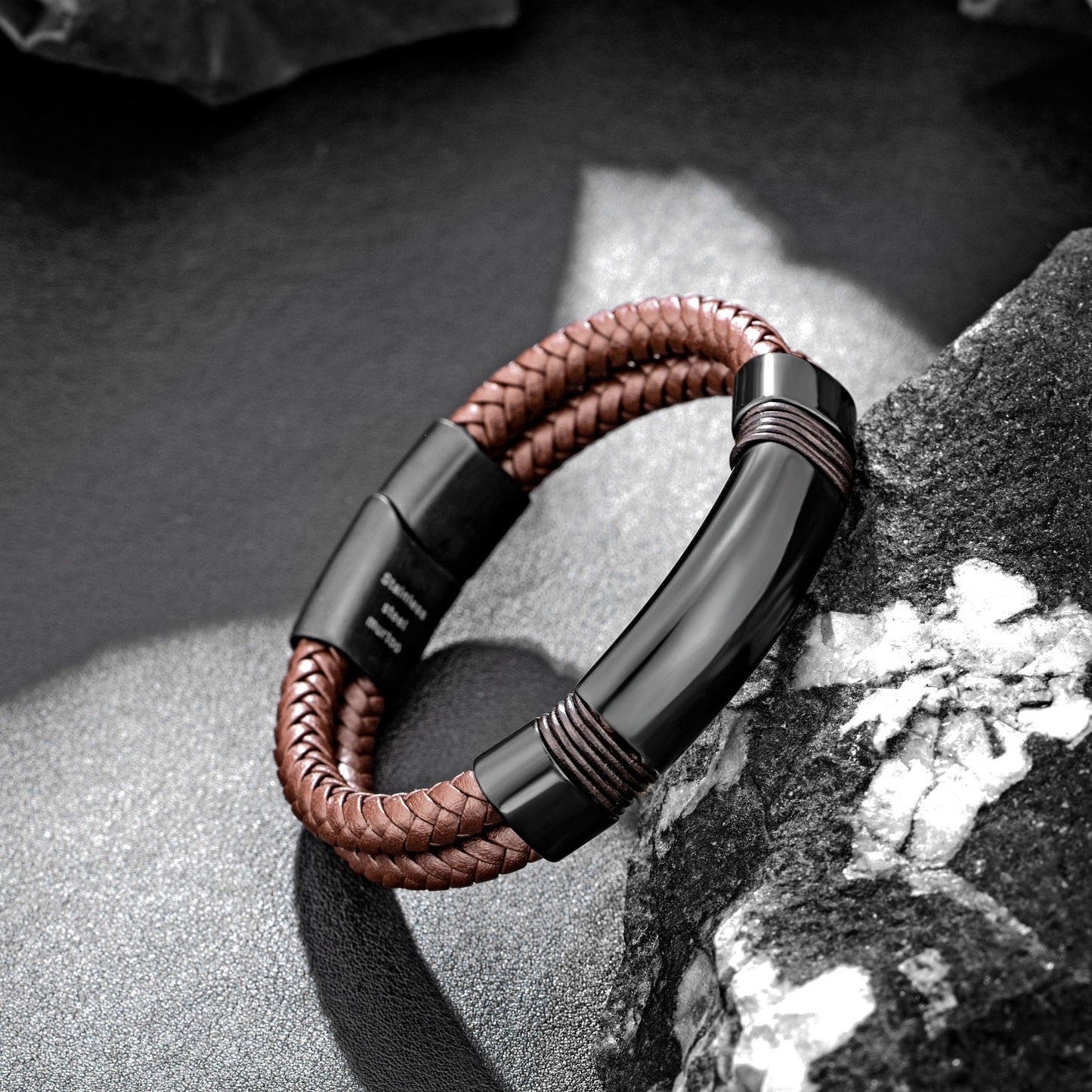 Leather and Steel Bracelet B00643